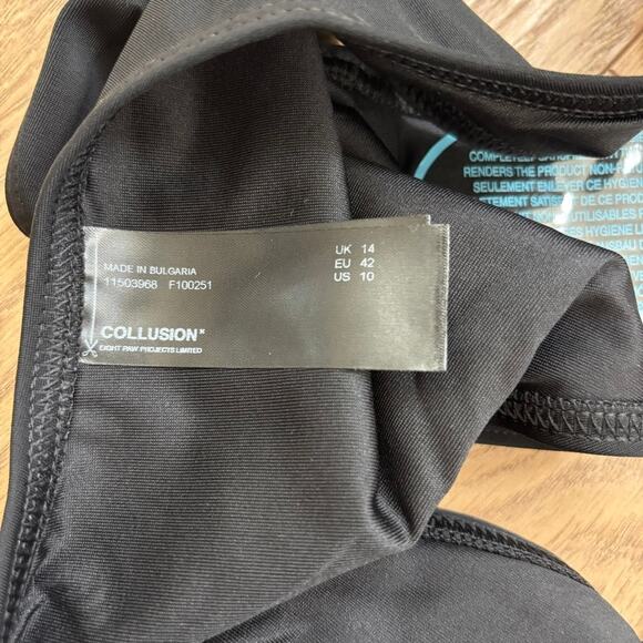 NWOT ASOS High Leg Bikini Bottom Black 10 - Picture 4 of 6